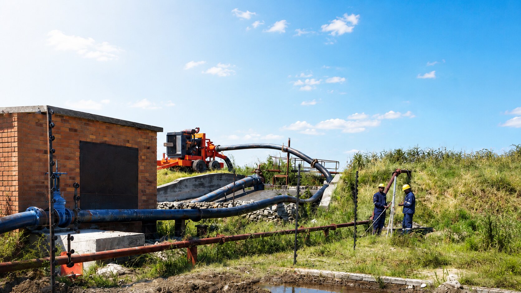 Pipeline support — outdoor mining infrastructure